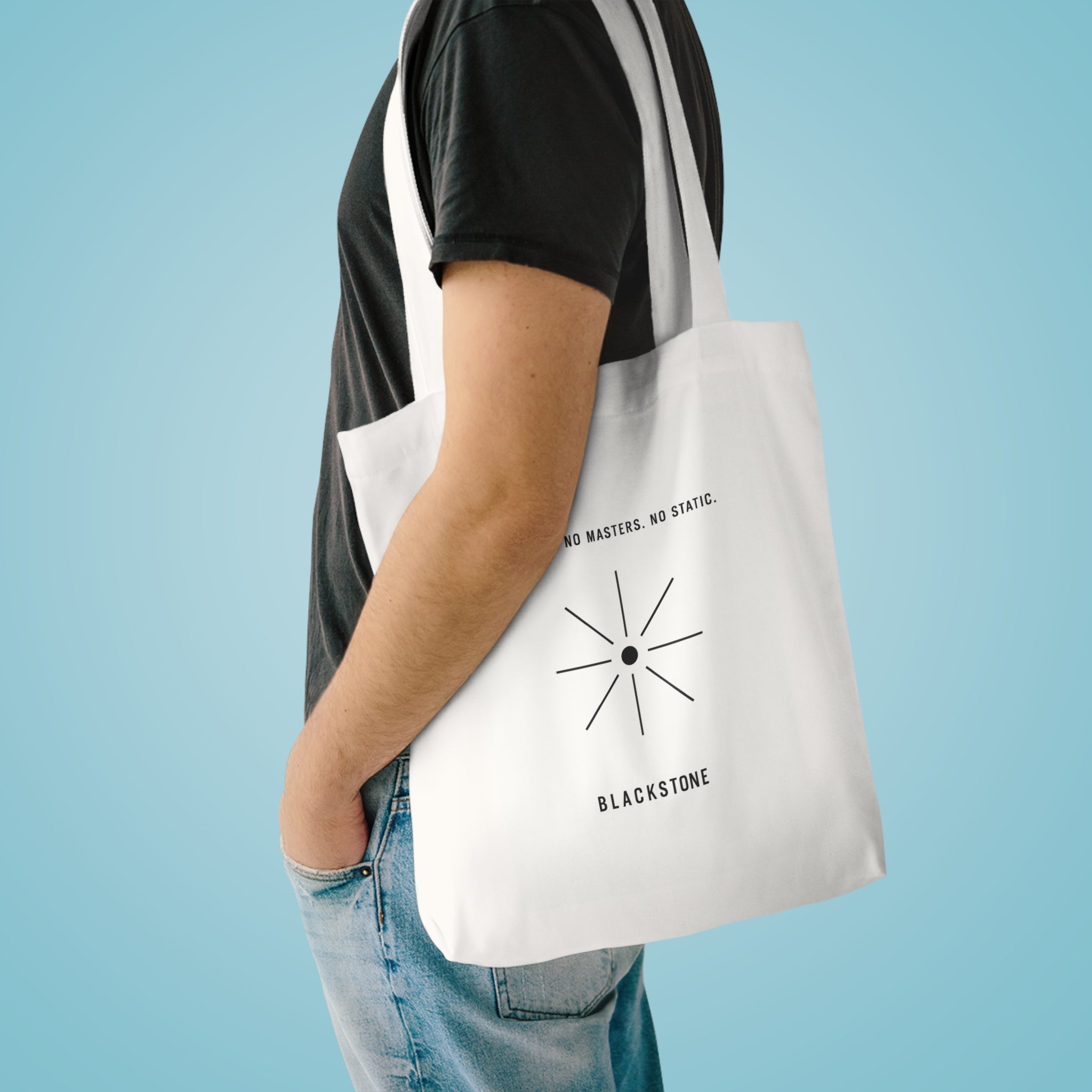 Blackstone's White Cotton Tote Bag - Inspirational Eco-Friendly Carryall, Perfect for Everyday Use, Shopping, Gift Giving, Outdoor Adventures
