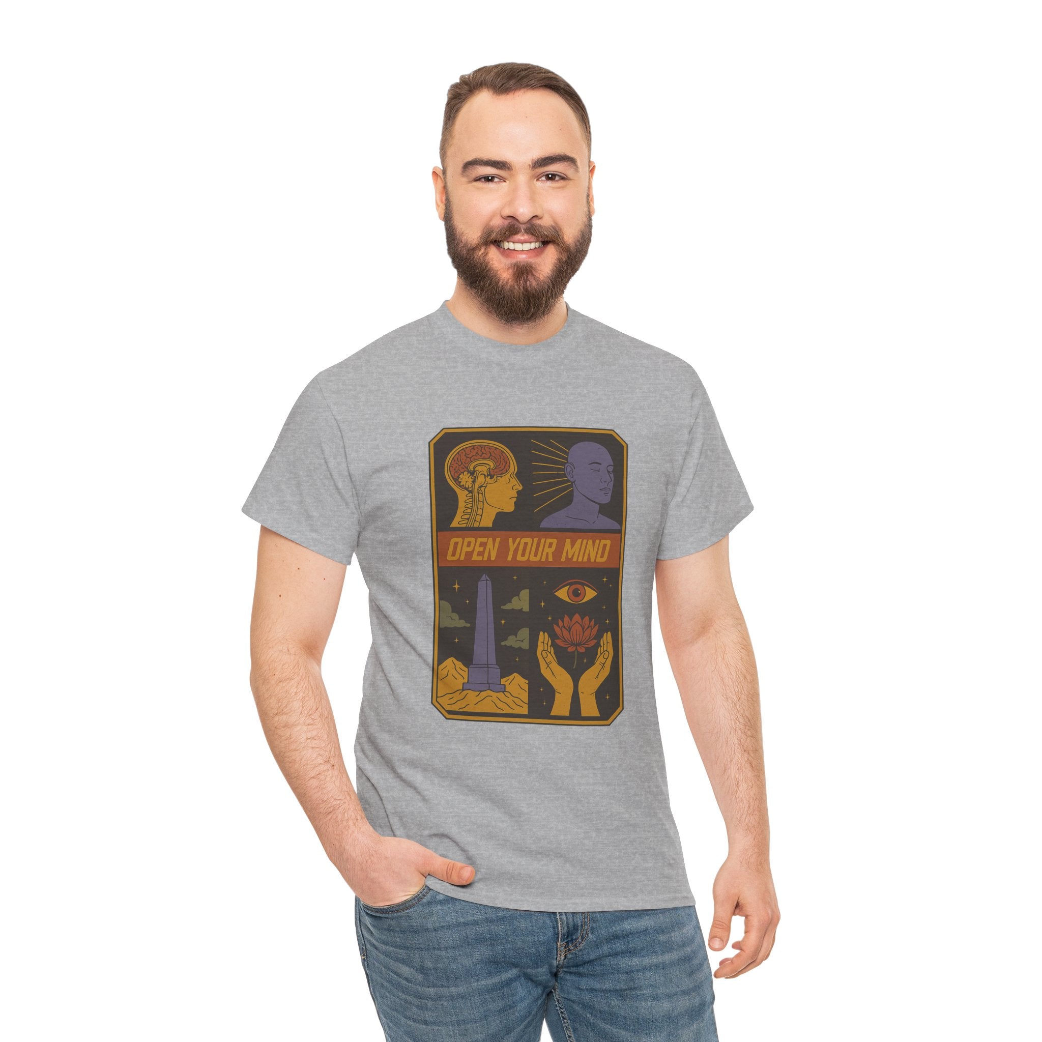 Open Your Mind Graphic Unisex Tee, Inspirational Tshirt, Positive Vibes Shirt, Gift for Him or Her, Mindfulness Clothing