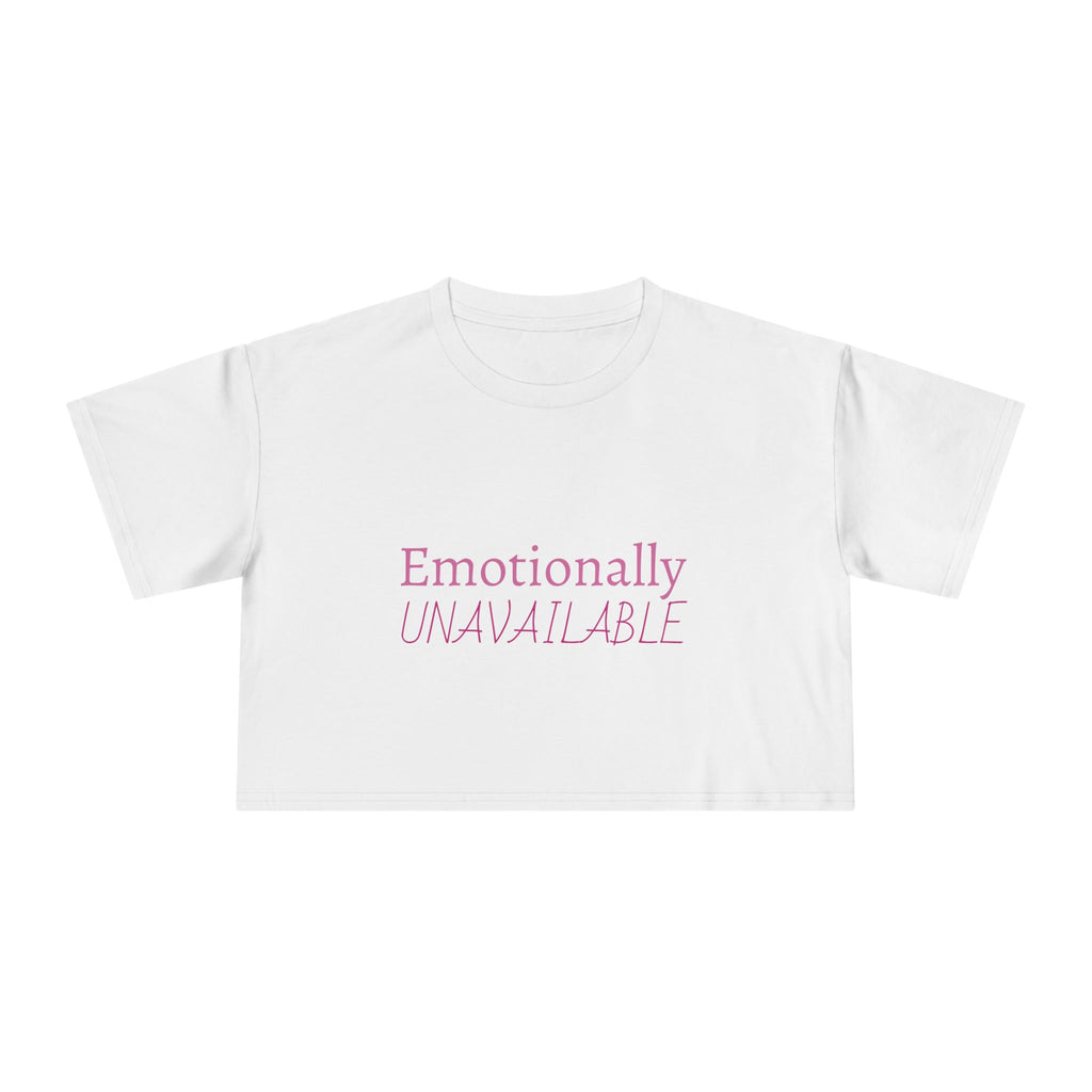 Stylish Emoji Crop Tee, Emotional Availability Shirt, Trendy Women's Top, Casual Crop Tee, Fun Summer Shirt, Gift for Friends