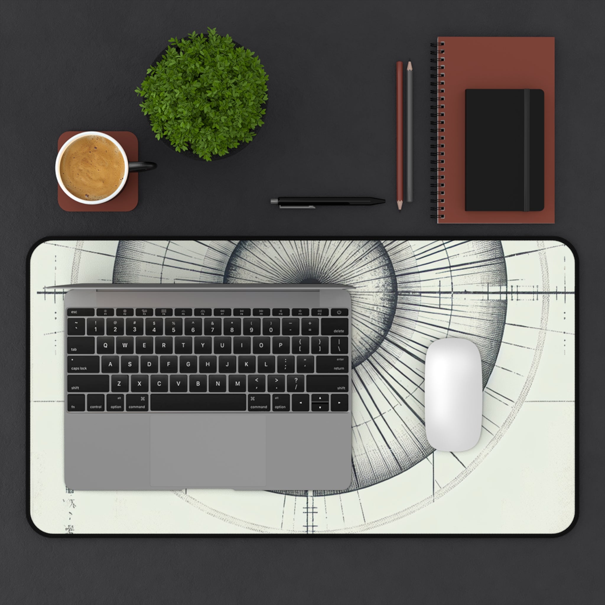 Artistic Desk Mat with Geometric Design
