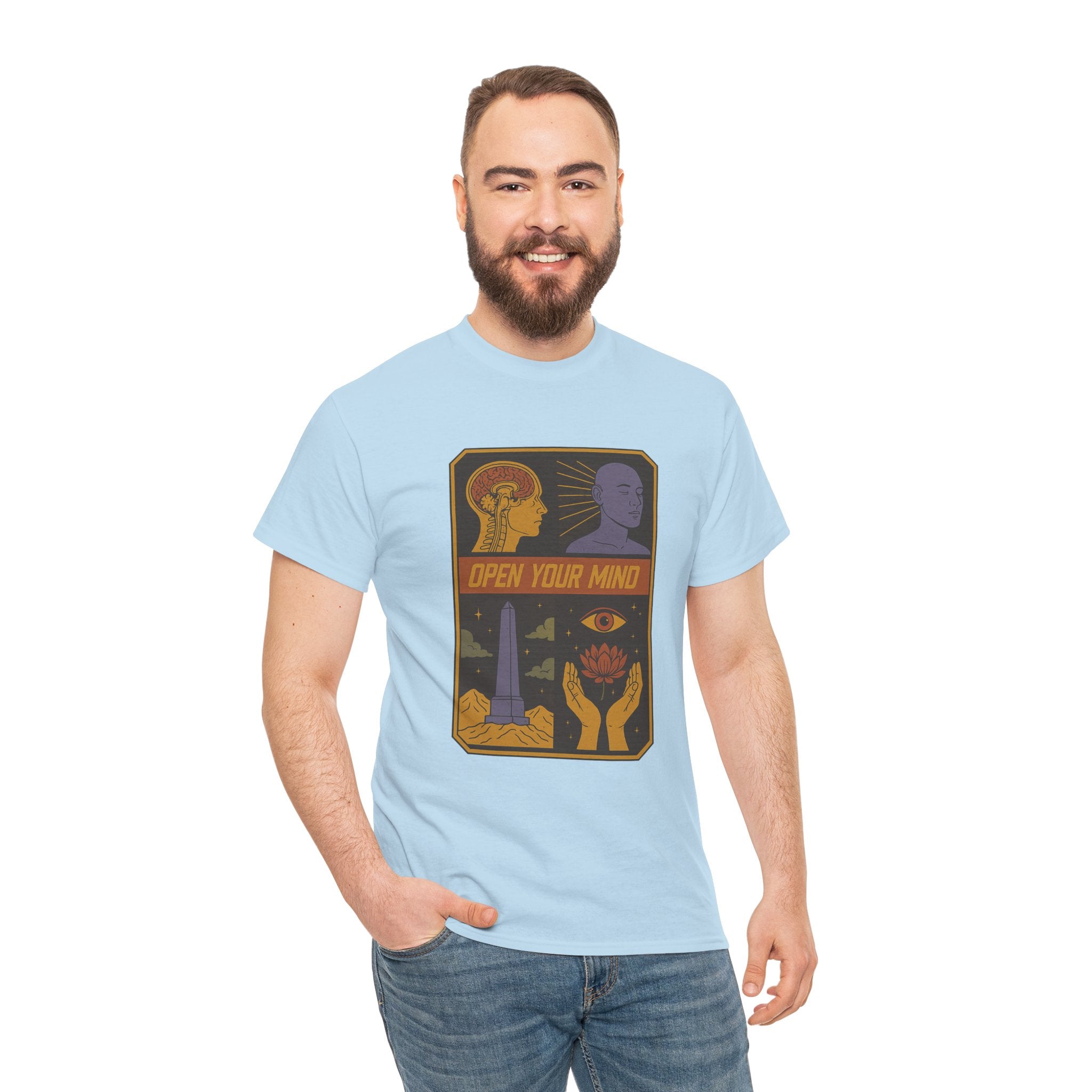 Open Your Mind Graphic Unisex Tee, Inspirational Tshirt, Positive Vibes Shirt, Gift for Him or Her, Mindfulness Clothing