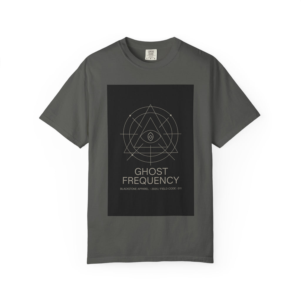 Ghost Frequency Unisex Garment-Dyed T-shirt, Halloween Shirt, Spooky Graphic Tee, Paranormal Clothing, Haunted Apparel