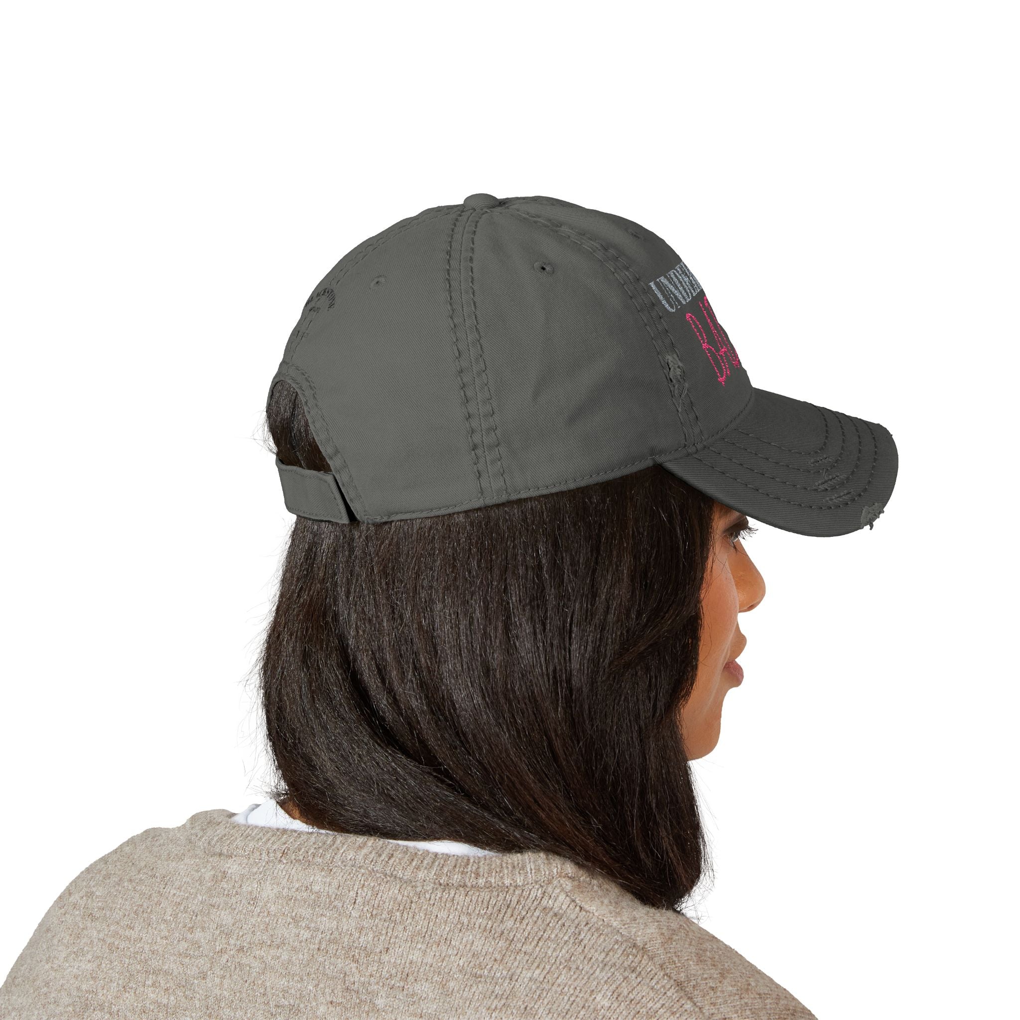 Distressed Dad Hat with 'Undercover Baddie' Embroidery