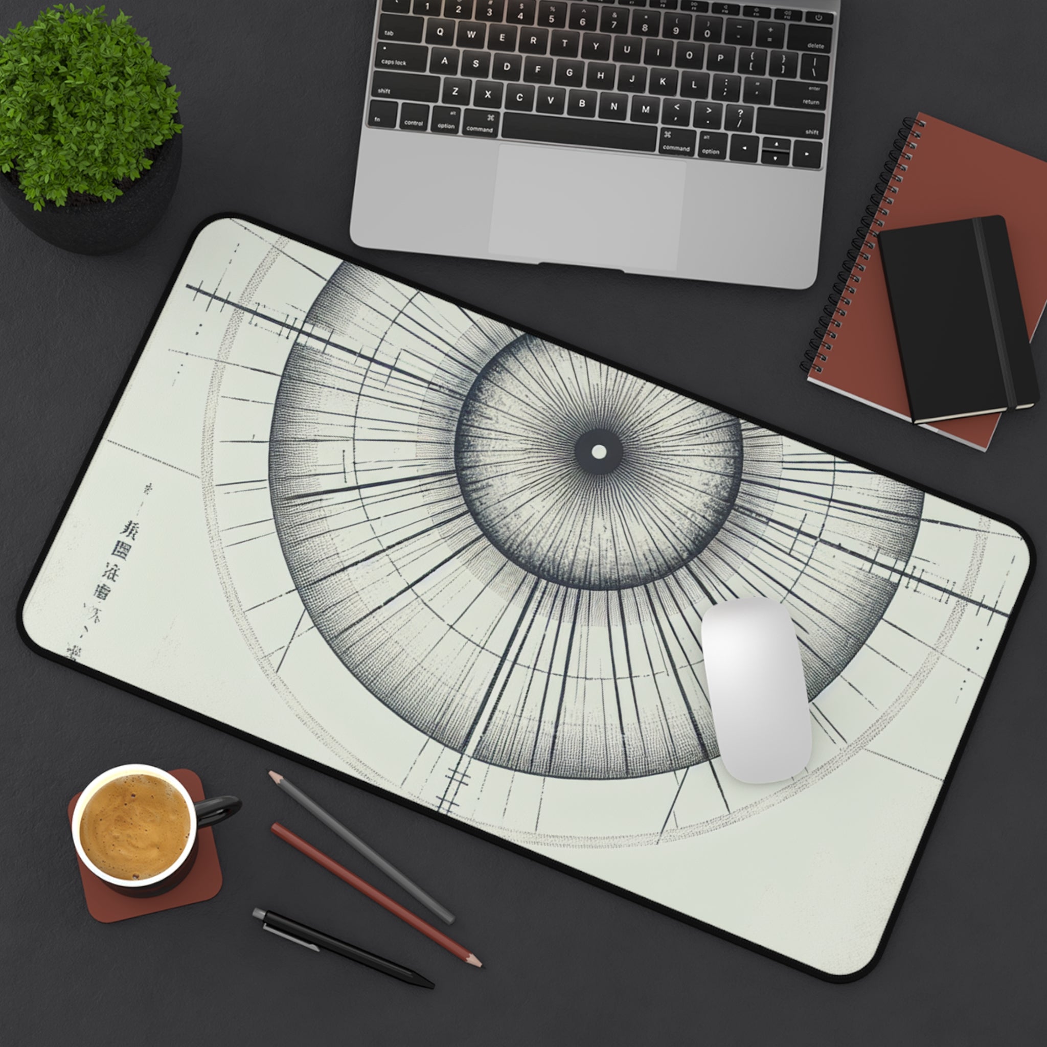 Artistic Desk Mat with Geometric Design