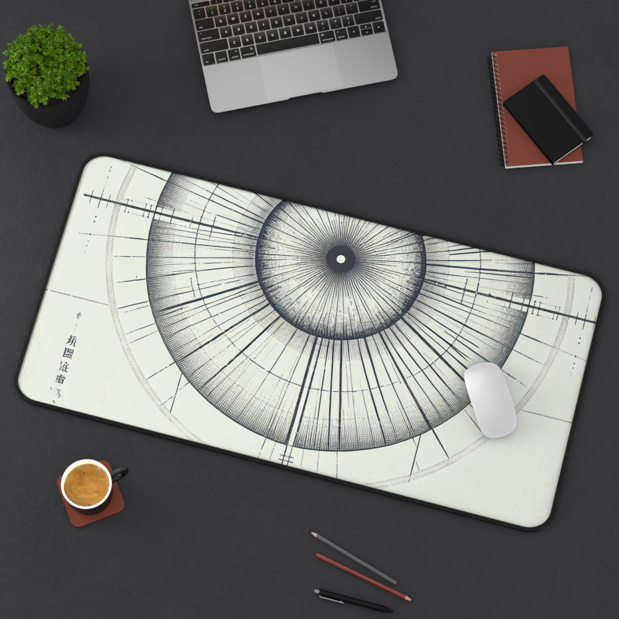 Artistic Desk Mat with Geometric Design