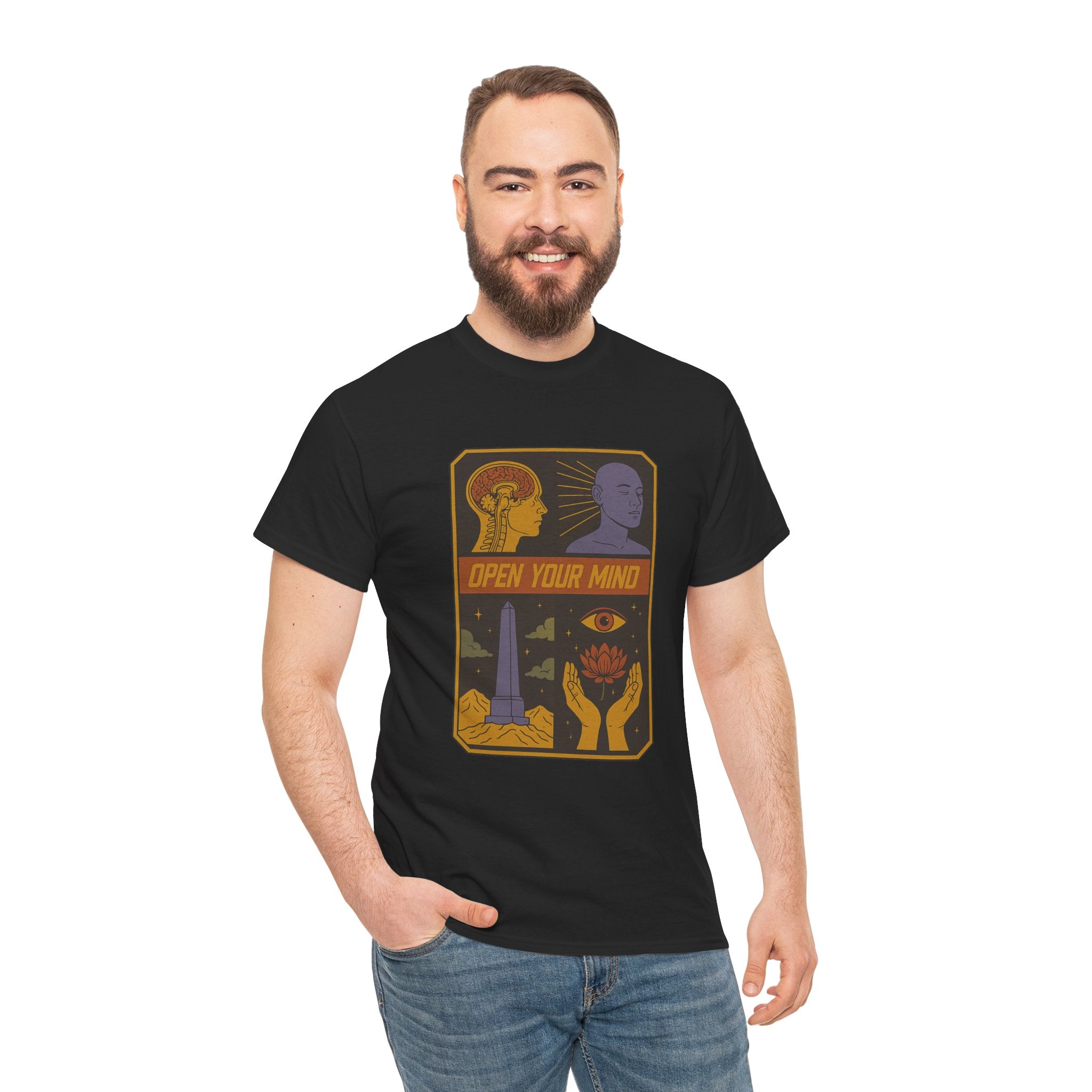 Open Your Mind Graphic Unisex Tee, Inspirational Tshirt, Positive Vibes Shirt, Gift for Him or Her, Mindfulness Clothing