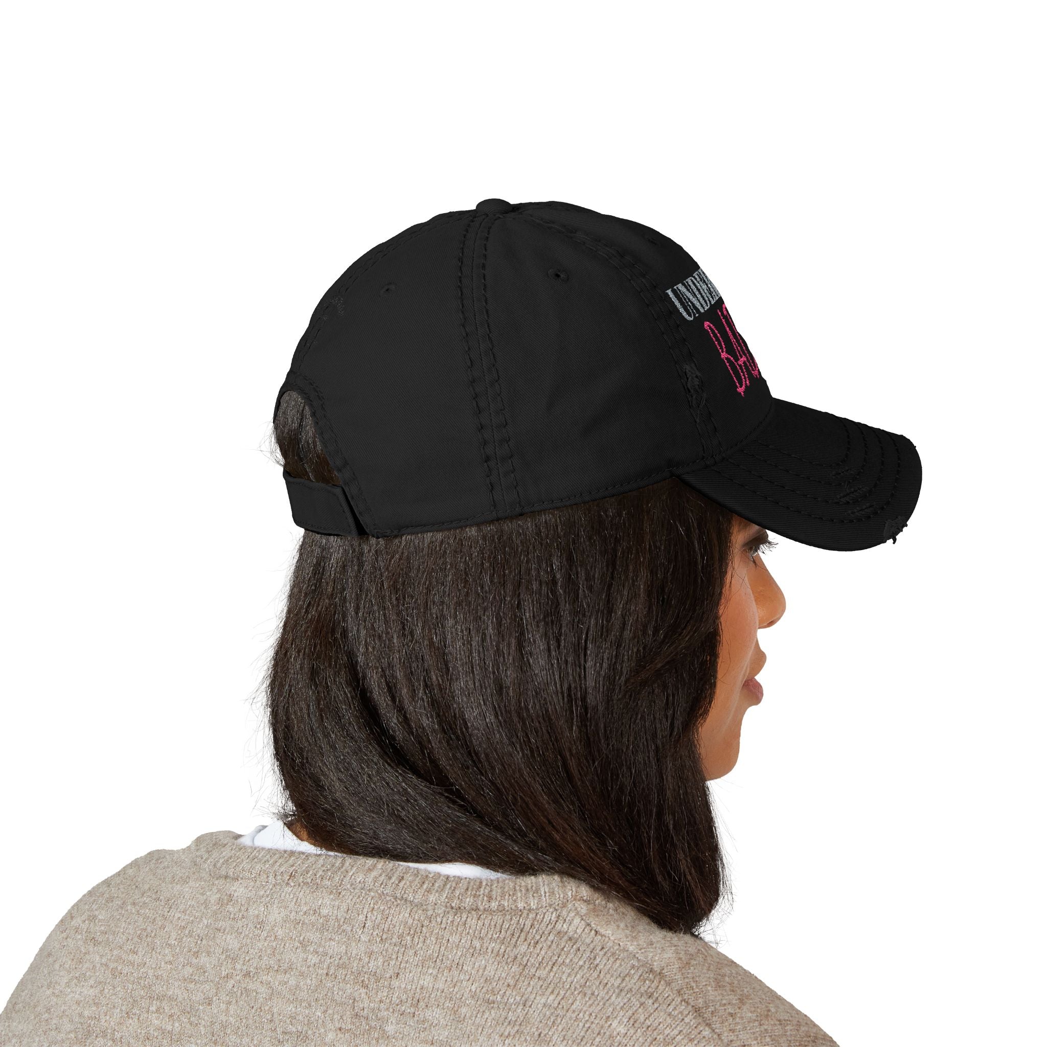 Distressed Dad Hat with 'Undercover Baddie' Embroidery