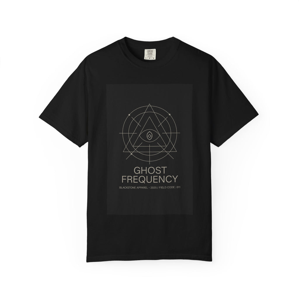 Ghost Frequency Unisex Garment-Dyed T-shirt, Halloween Shirt, Spooky Graphic Tee, Paranormal Clothing, Haunted Apparel