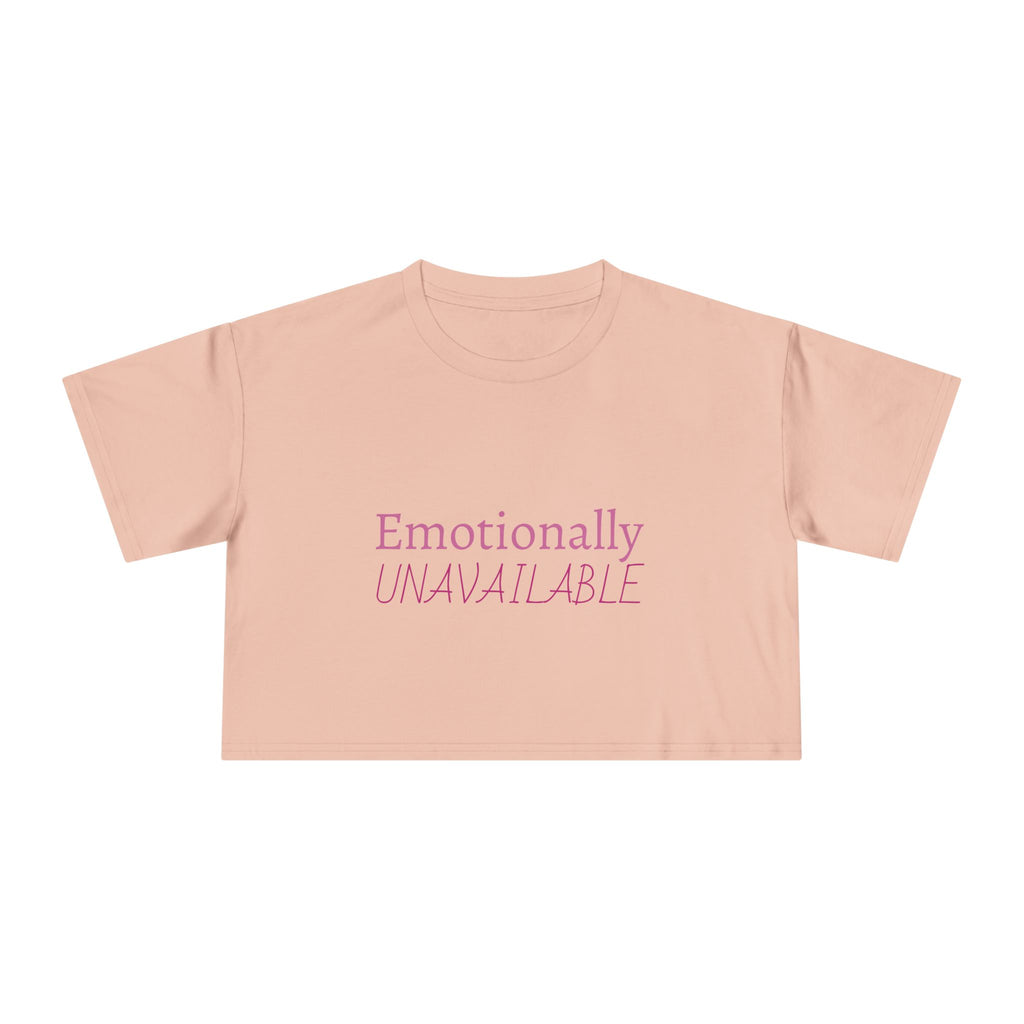 Stylish Emoji Crop Tee, Emotional Availability Shirt, Trendy Women's Top, Casual Crop Tee, Fun Summer Shirt, Gift for Friends