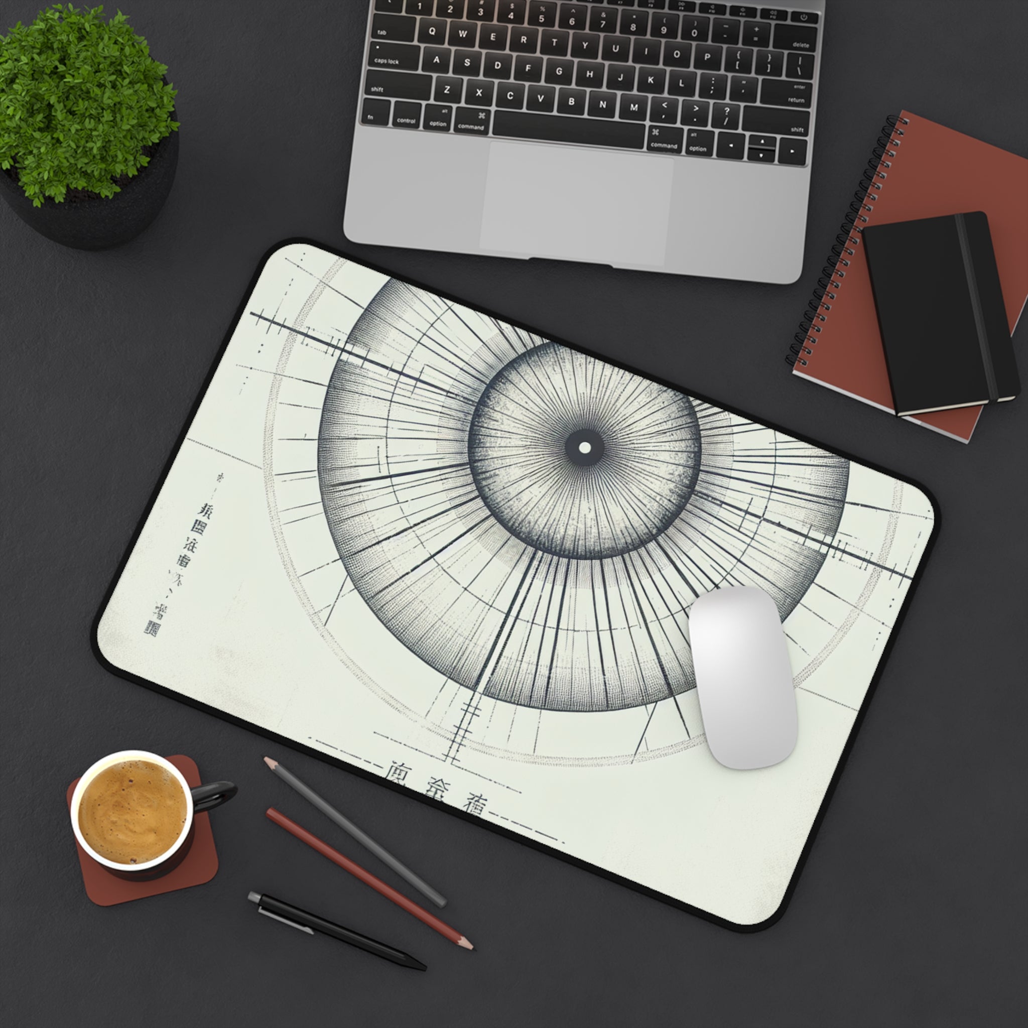 Artistic Desk Mat with Geometric Design