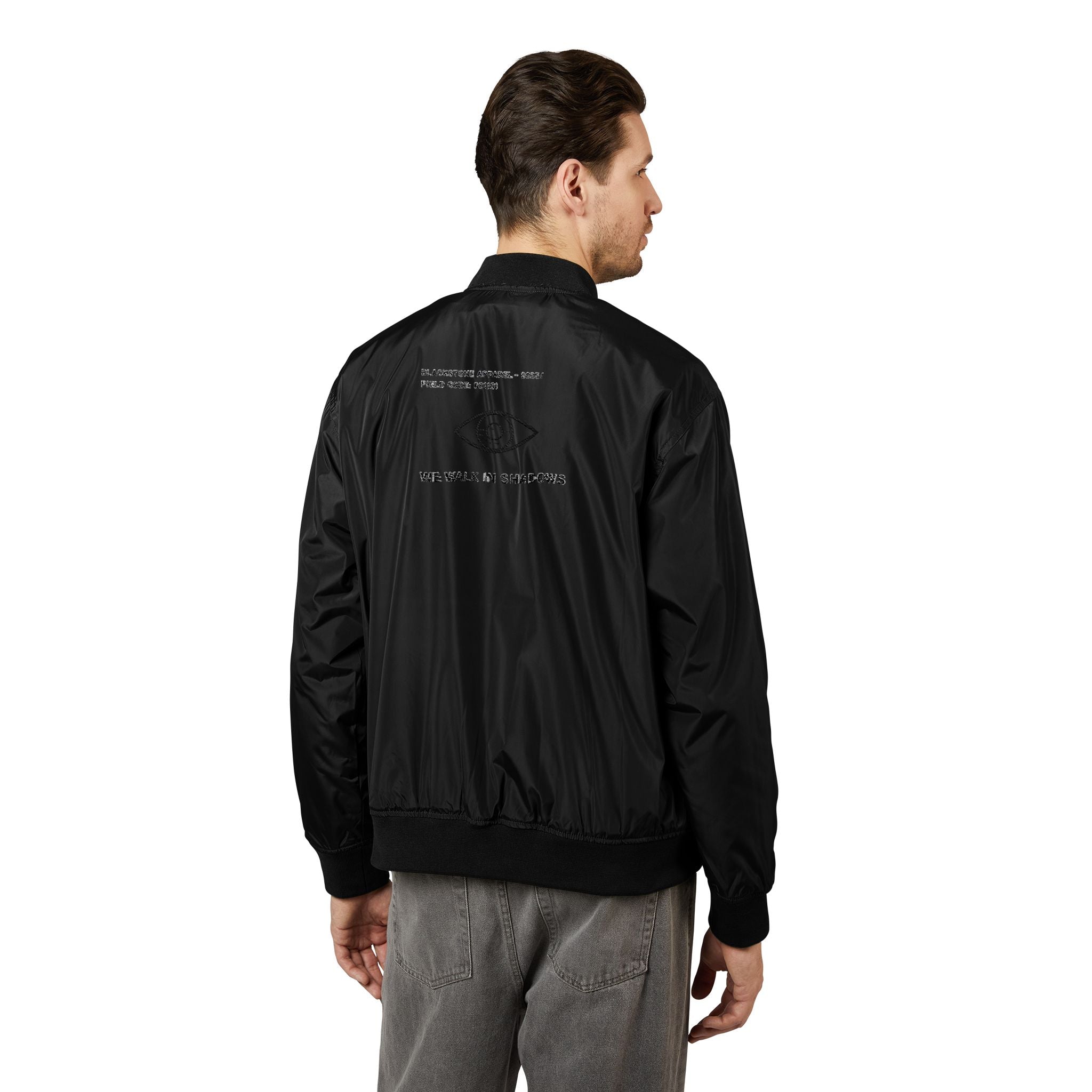 Eco-Friendly Bomber Jacket, Sustainable Embroidered Coat, Upcycled Outerwear, Recycled Fashion Statement, Earth-Friendly Patched Jacket