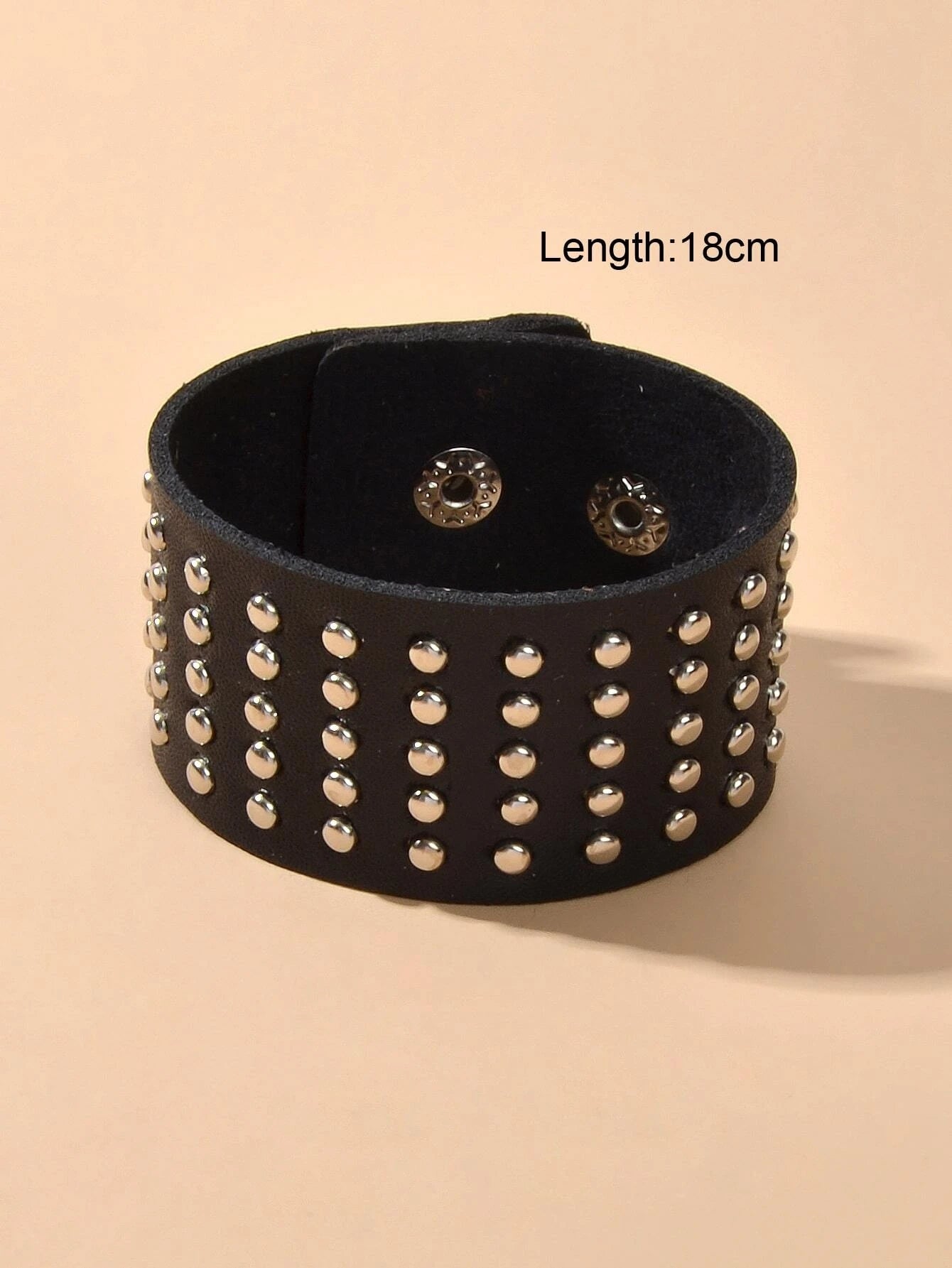 Punk Rock Silver Spike Leather Wide Wrap Bracelet Women Teens Hiphop Jewellery-2