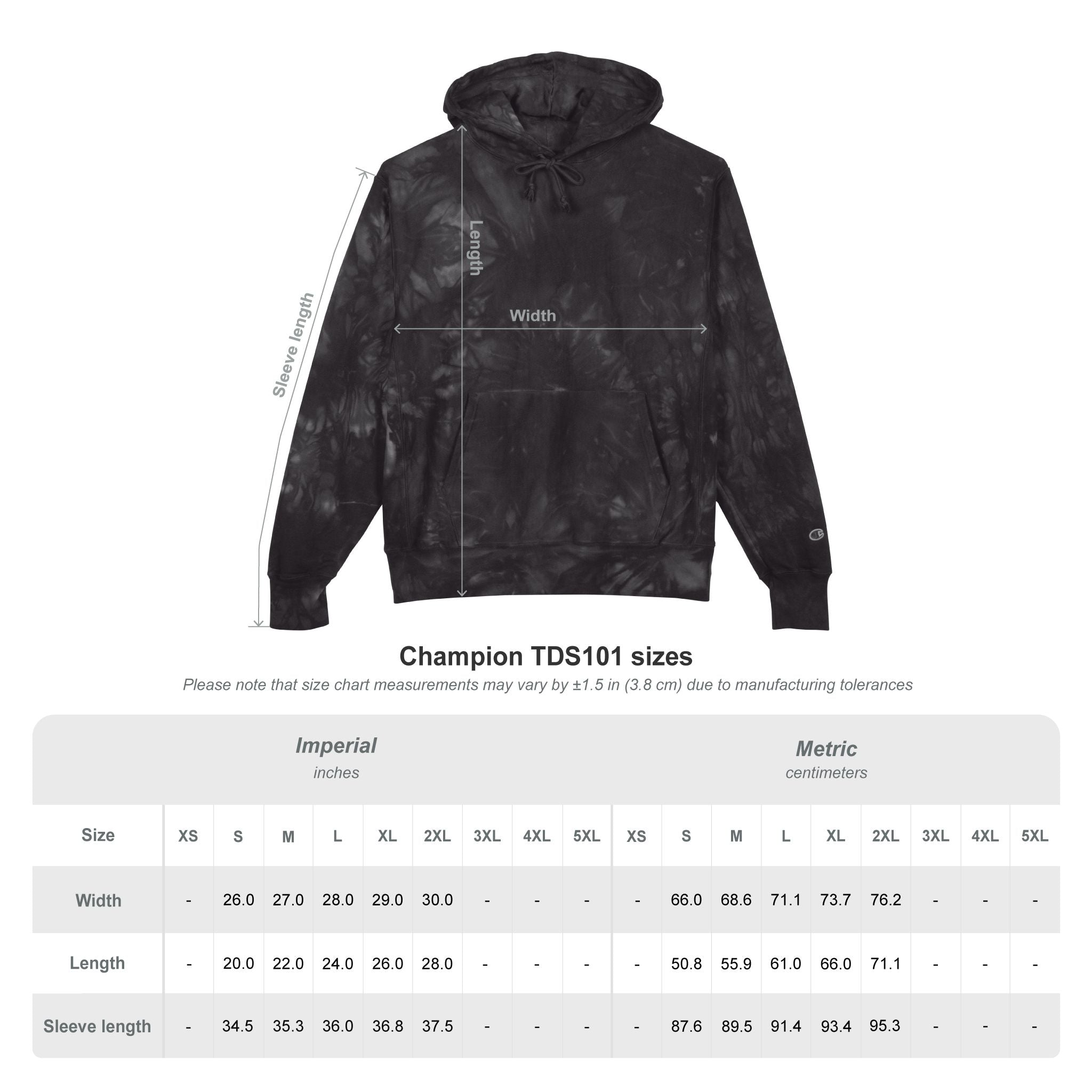 Blackstone x Champion - Tie-Dye Hoodie 'We Walk in Shadows' Embroidered Sweatshirt