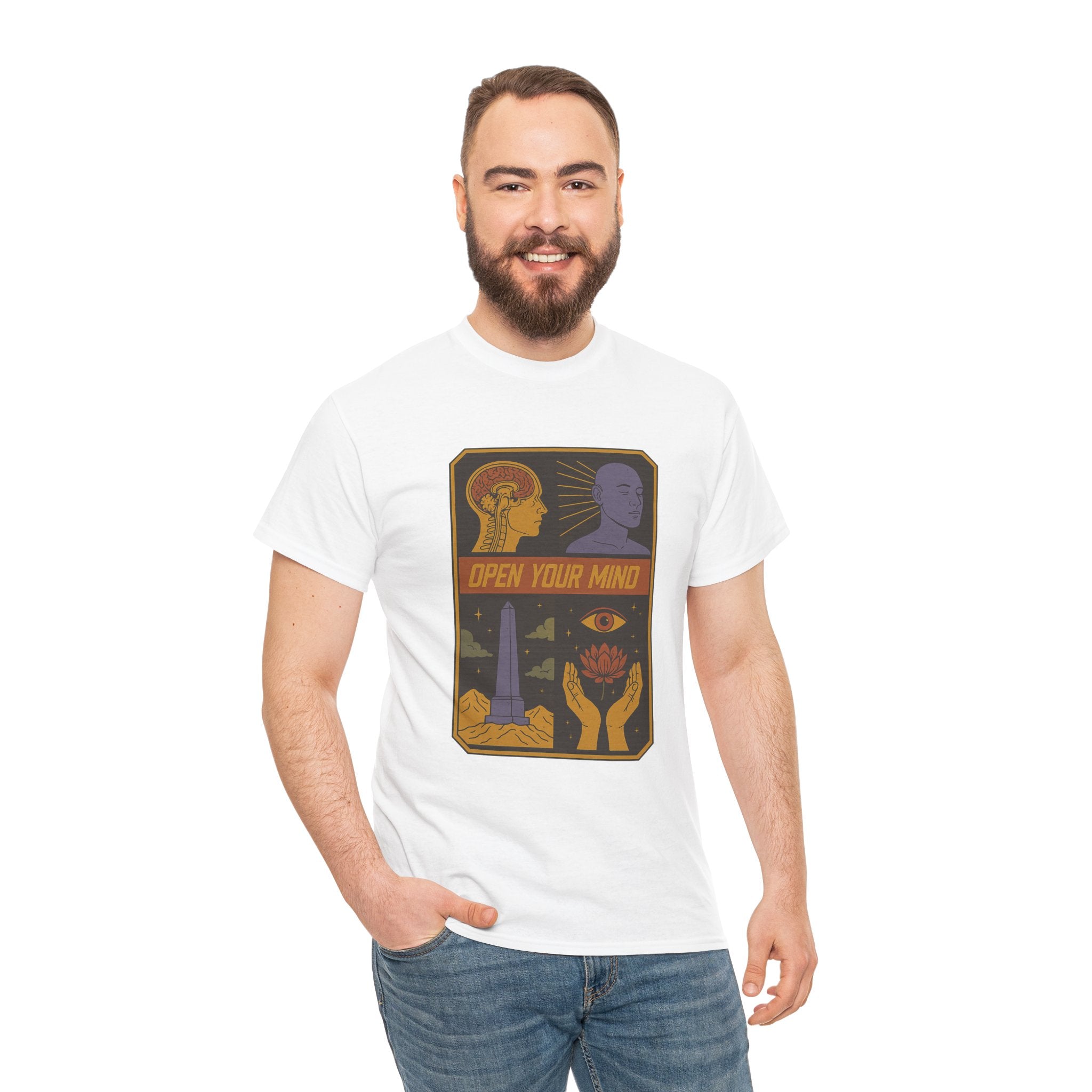 Open Your Mind Graphic Unisex Tee, Inspirational Tshirt, Positive Vibes Shirt, Gift for Him or Her, Mindfulness Clothing