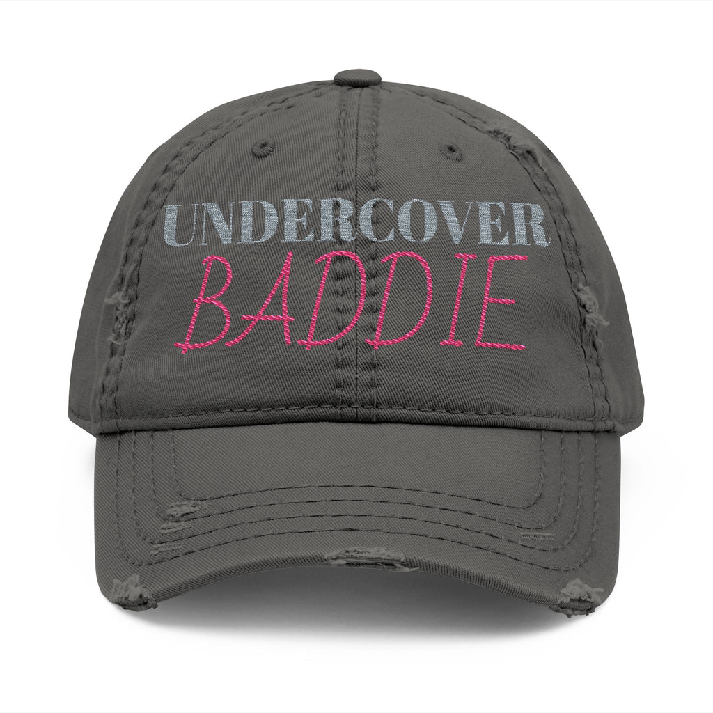 Distressed Dad Hat with 'Undercover Baddie' Embroidery