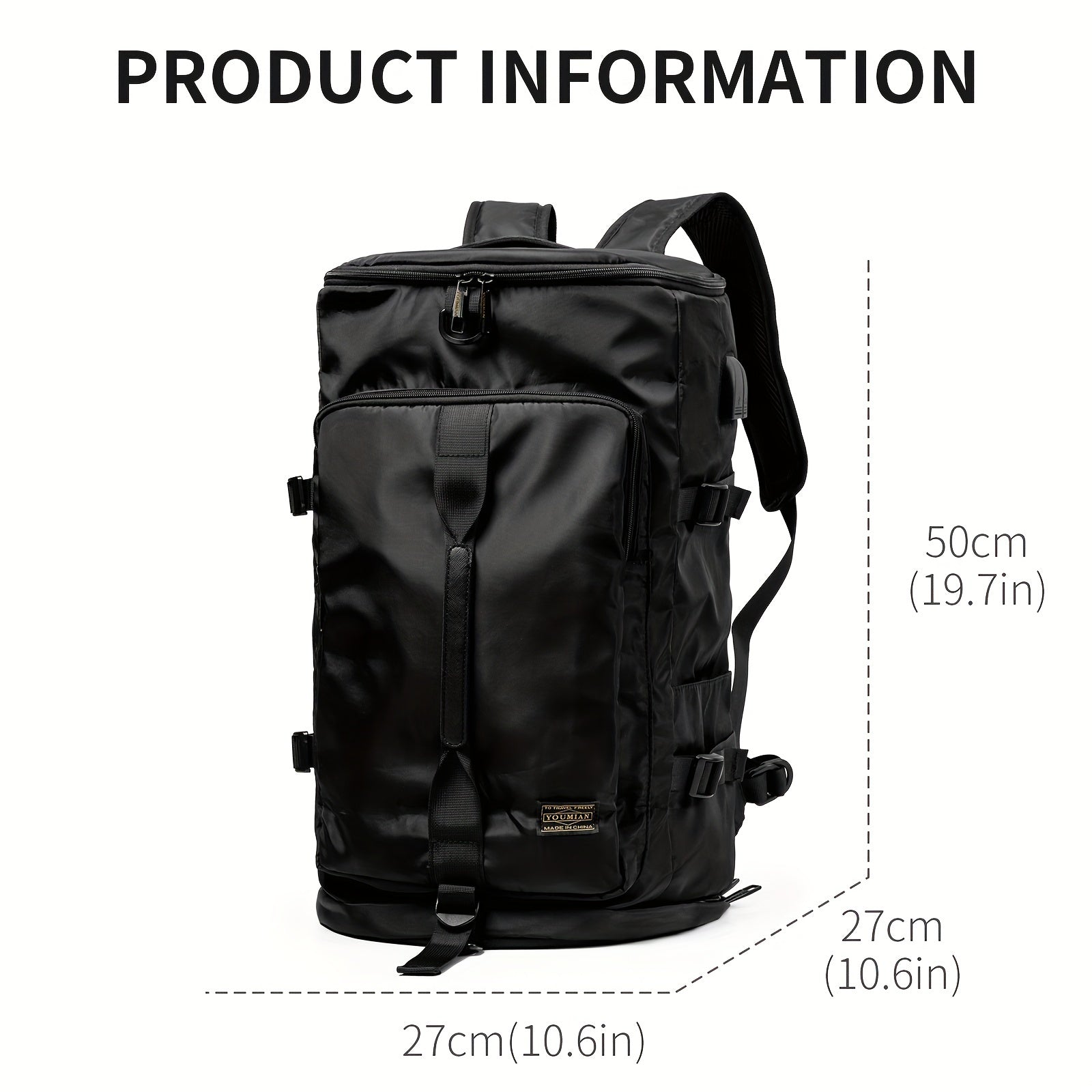Travel Sports Backpack with Shoe Compartment-3