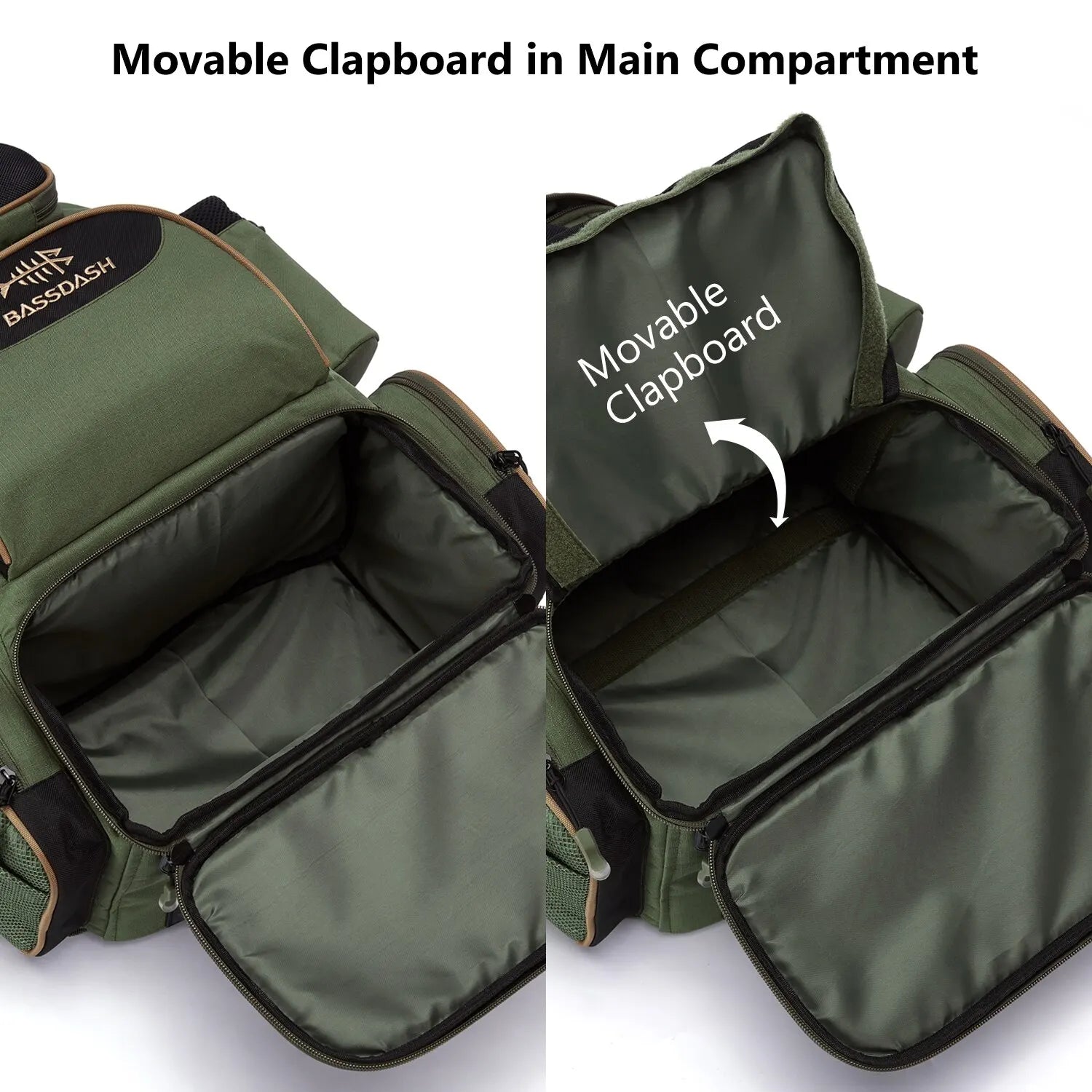 Tactical Fishing Tackle Backpack Polyester Green-3