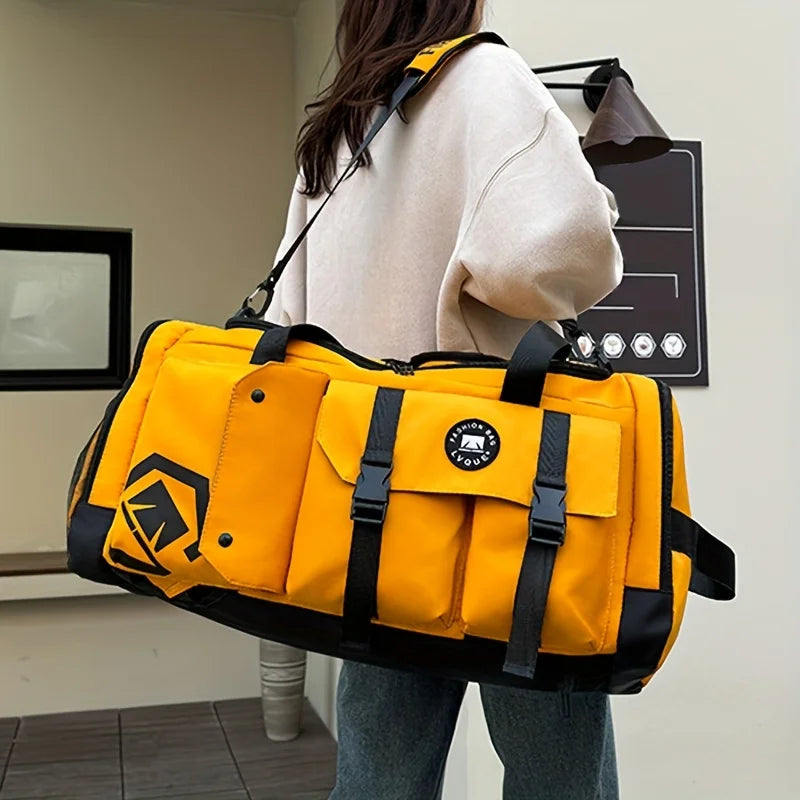 Travel Backpack with Wet/Dry Separation Yellow-2