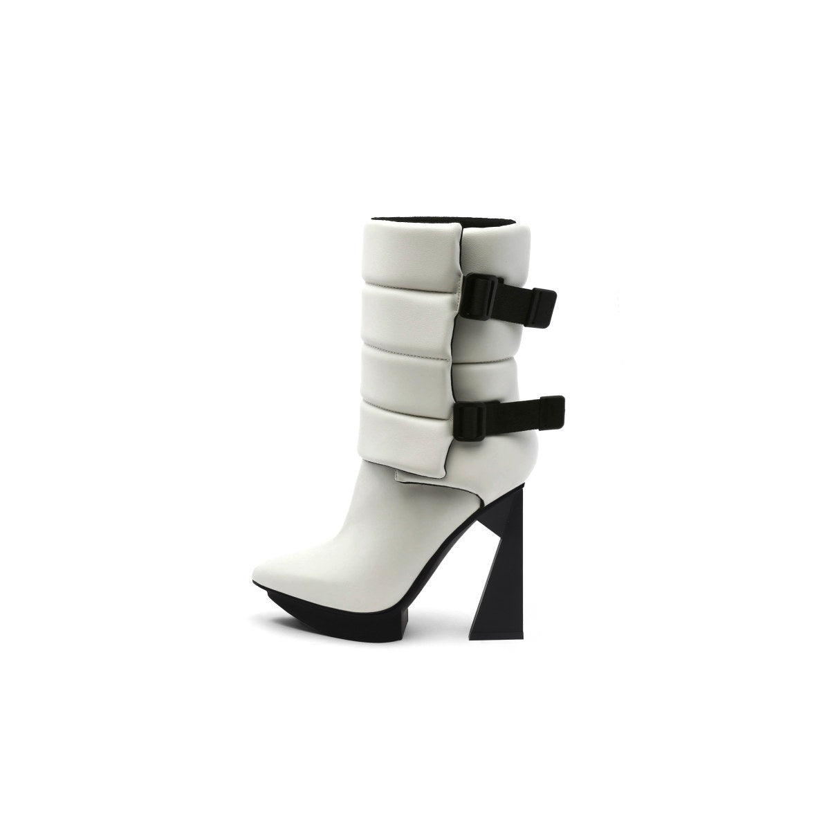 Puffy Leather Platform Boots-6